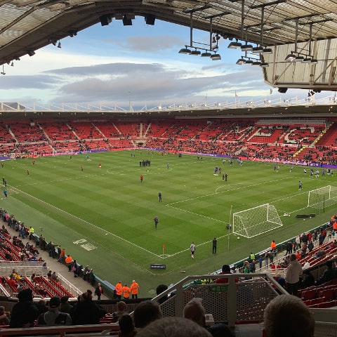 Pre-match at Riverside Stadium