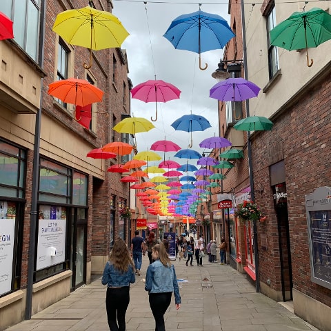 Umbrella street in Durham