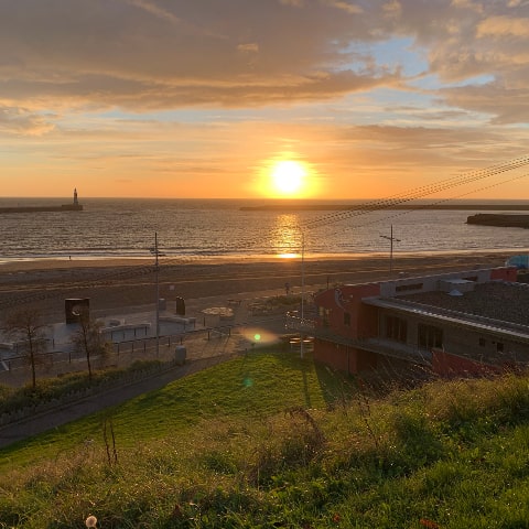 Sunrise from Roker clifftop