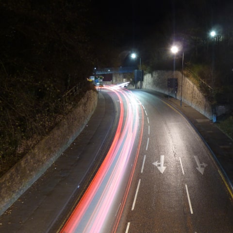Light trails in Durham tonight